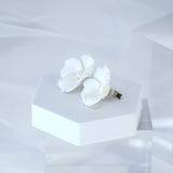 Freshwater Natural Pearl Dainty Couple Of Porcelain White Flower Blossom Bridal Hair Clip, Bridesmaid Gift, Wedding Hair Accessory.