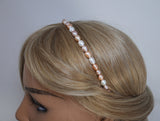Natural Freshwater White Purple Pearl Dainty Headband, Bridal Hair Vine, Delicate Headband, Hair accessories.