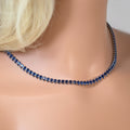Swarovski Crystal Royal Blue Dainty Elegant Necklace set, Gift for her, Bridesmaid Proposal, Valentines
