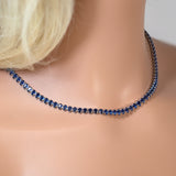 Swarovski Crystal Royal Blue Dainty Elegant Necklace set, Gift for her, Bridesmaid Proposal, Valentines