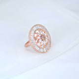 Swarovski Crystal Elegant Rose Gold Floral Large Statement Ring, Engagement Ring, Promise Ring For a Friend, Friendship ring.