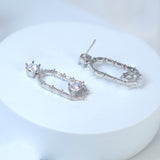 Radiant Diamond Dangle Earrings with Swarovski Crystals Earring, Long Bridal Earrings, Crystal Bridal Earrings, Statement Earrings Cz