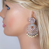 Cubic Zirconia Pink Black Chandelier Diamond Drop Earring, Long Bridal Jewelry, Crystal Bridal Earrings, Statement Earrings