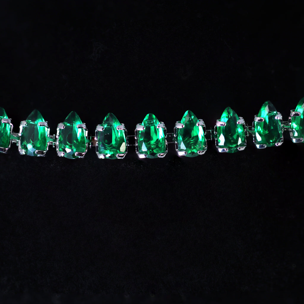 Swarovski Crystal Green Dainty Elegant Necklace set, Gift for her, Bridesmaid Proposal, Valentines