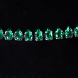 Swarovski Crystal Green Dainty Elegant Necklace set, Gift for her, Bridesmaid Proposal, Valentines