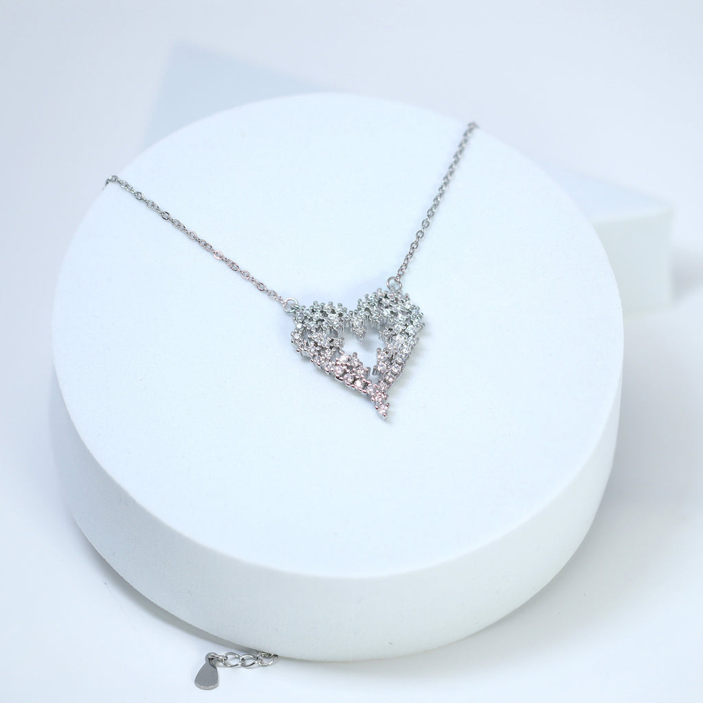 Swarovski Crystal Mesmerizing Shinny Heart shape Necklace , Valentine's Day Gift For Her, Galentine's Day, Statement Necklace Cz
