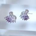 Cubic Zirconia Diamond Swan stud Earrings, Bridal Jewelry, Bridal Stud Earrings, Crystal Bridal Earrings, Statement Earrings Cz