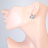 Cubic Zirconia Diamond Swan stud Earrings, Bridal Jewelry, Bridal Stud Earrings, Crystal Bridal Earrings, Statement Earrings Cz