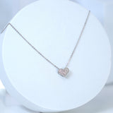 CZ Dainty Shimmering Heart Necklace , Wedding Necklace, Bride to be, Valentine's Day Gift For Her, Galentine's Day, Statement Necklace Cz