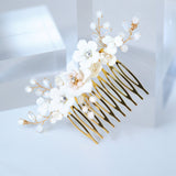 Swarovski Crystal White Floral Serenade Comb , Long Bridal Jewelry Crystal Necklace Bridal Earrings Statement Earrings