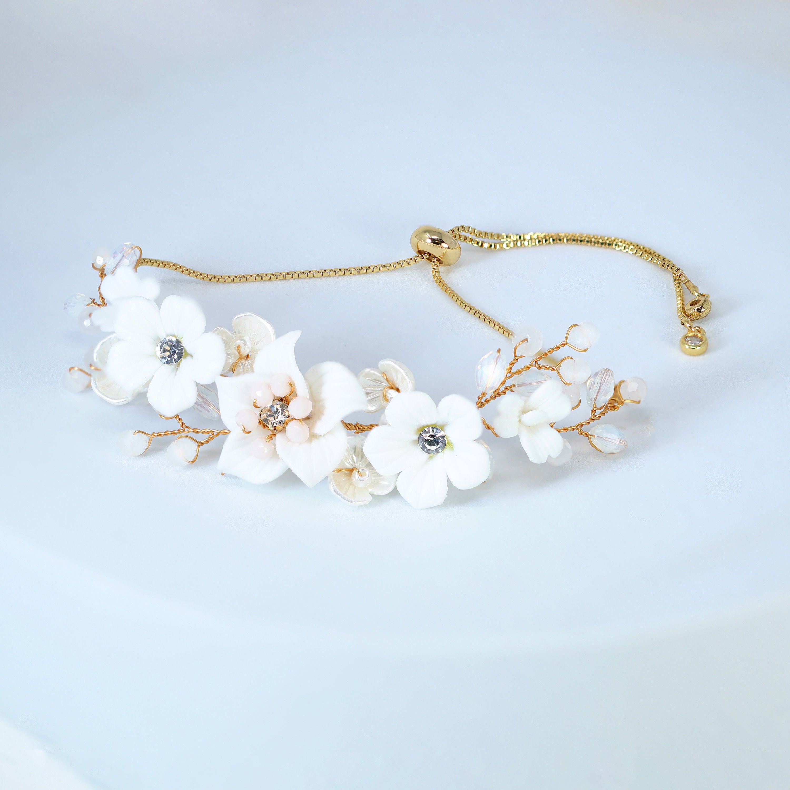 Swarovski Crystal White Floral Serenade Earrings , Long Bridal Jewelry Crystal Necklace Bridal Earrings Statement Earrings