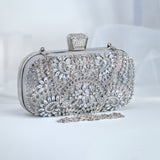 Silver Crystal Floral Leaves Wedding Clutch, Statement Bag, Evening Clutch, Wedding Clutch, Bridal Bag, Silver gold Cross Body Bag