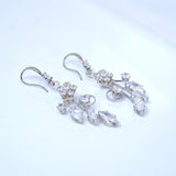 CZ Flower Vine In Paradise Dangle Earrings, Crystal/Diamond Earring, Long Bridal Jewelry, Crystal Bridal Earrings, Statement Earrings Cz