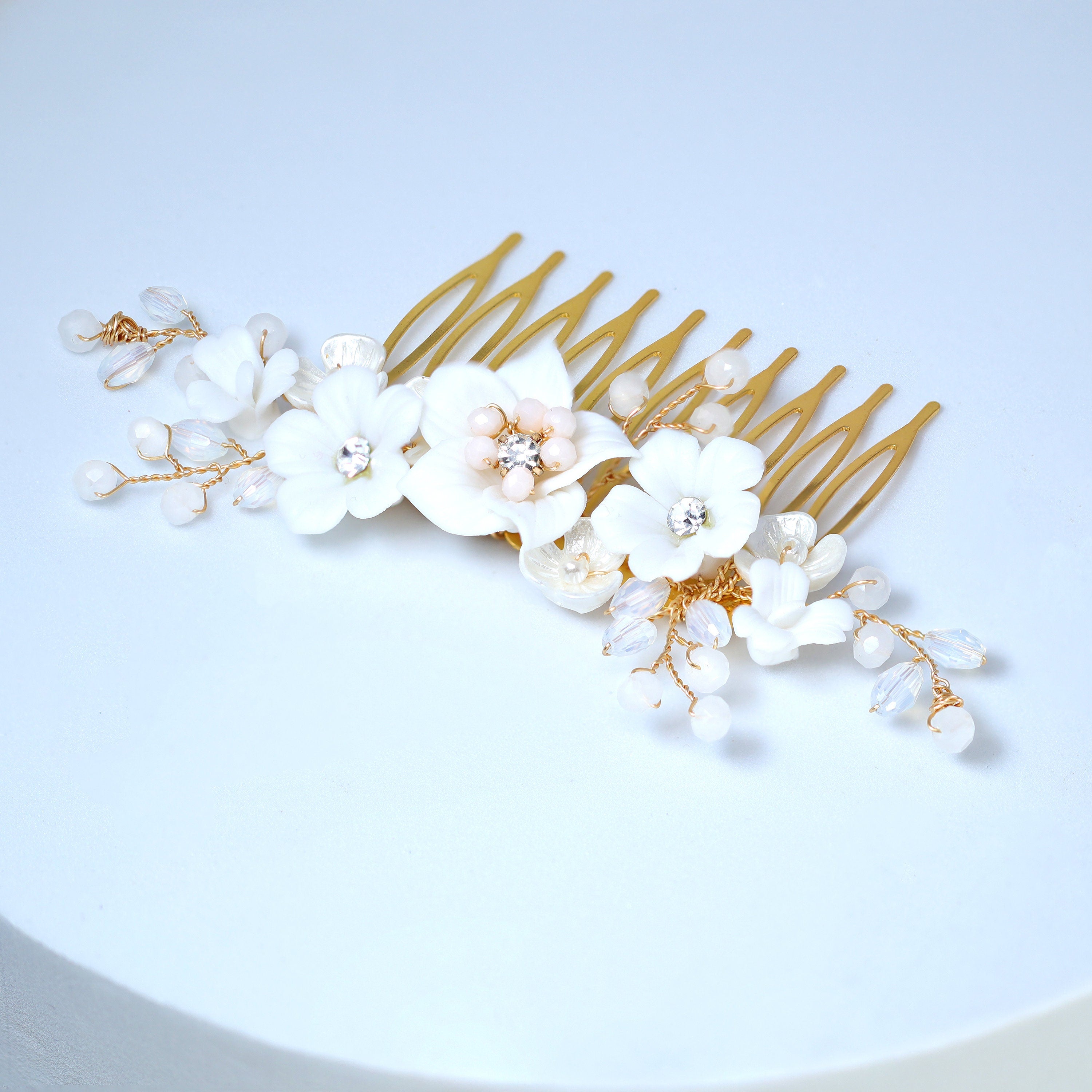 Swarovski Crystal White Floral Serenade Earrings , Long Bridal Jewelry Crystal Necklace Bridal Earrings Statement Earrings