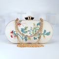 Light Beige Gold Embroidered Rose Floral Bouquet Wedding Bag, Statement Bag, Evening Clutch, Bridal Clutch, White Cross Body Bag