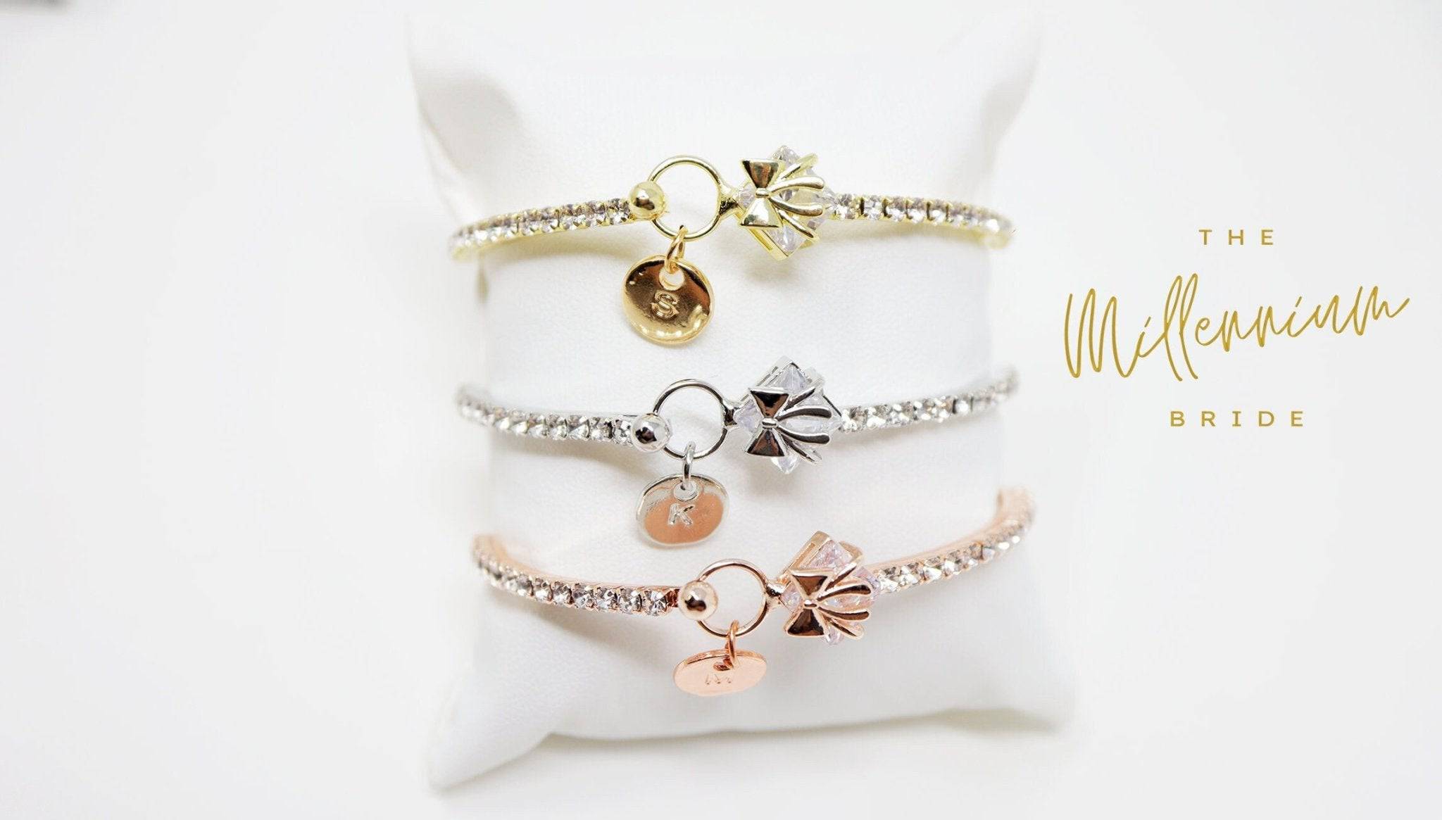 Personalized Bridesmaid Gift, Bridesmaid Proposal, Bridesmaid Initial Bracelet, Bridesmaid Gift Box, Will You Be My Bridesmaid, Tie the Knot