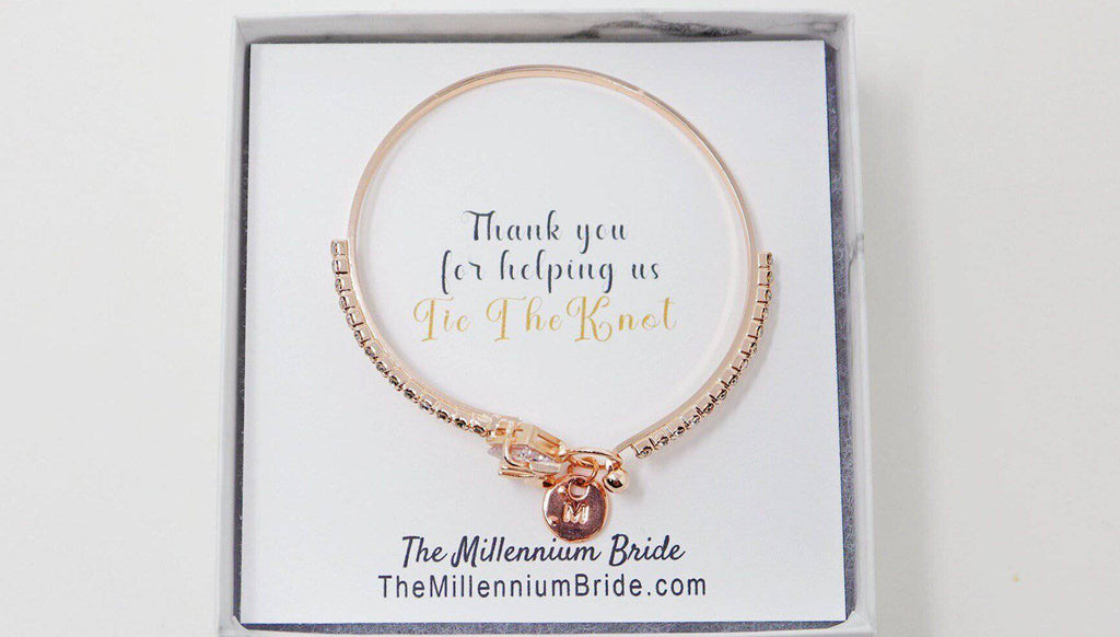 Personalized Bridesmaid Gift, Bridesmaid Proposal, Bridesmaid Initial Bracelet, Bridesmaid Gift Box, Will You Be My Bridesmaid, Tie the Knot
