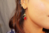 Pomegranate Gold Dangle Earrings, Crystal Earrings, Bridesmaid Earrings, Wedding Earrings, Bridal Bridesmaid Earrings