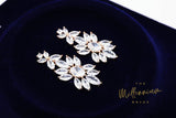 Rose Gold Floral Swarovski Crystal/Diamond earrings Long Bridal Jewelry Bridal Earrings Crystal Bridal Earrings Statement earrings Cz