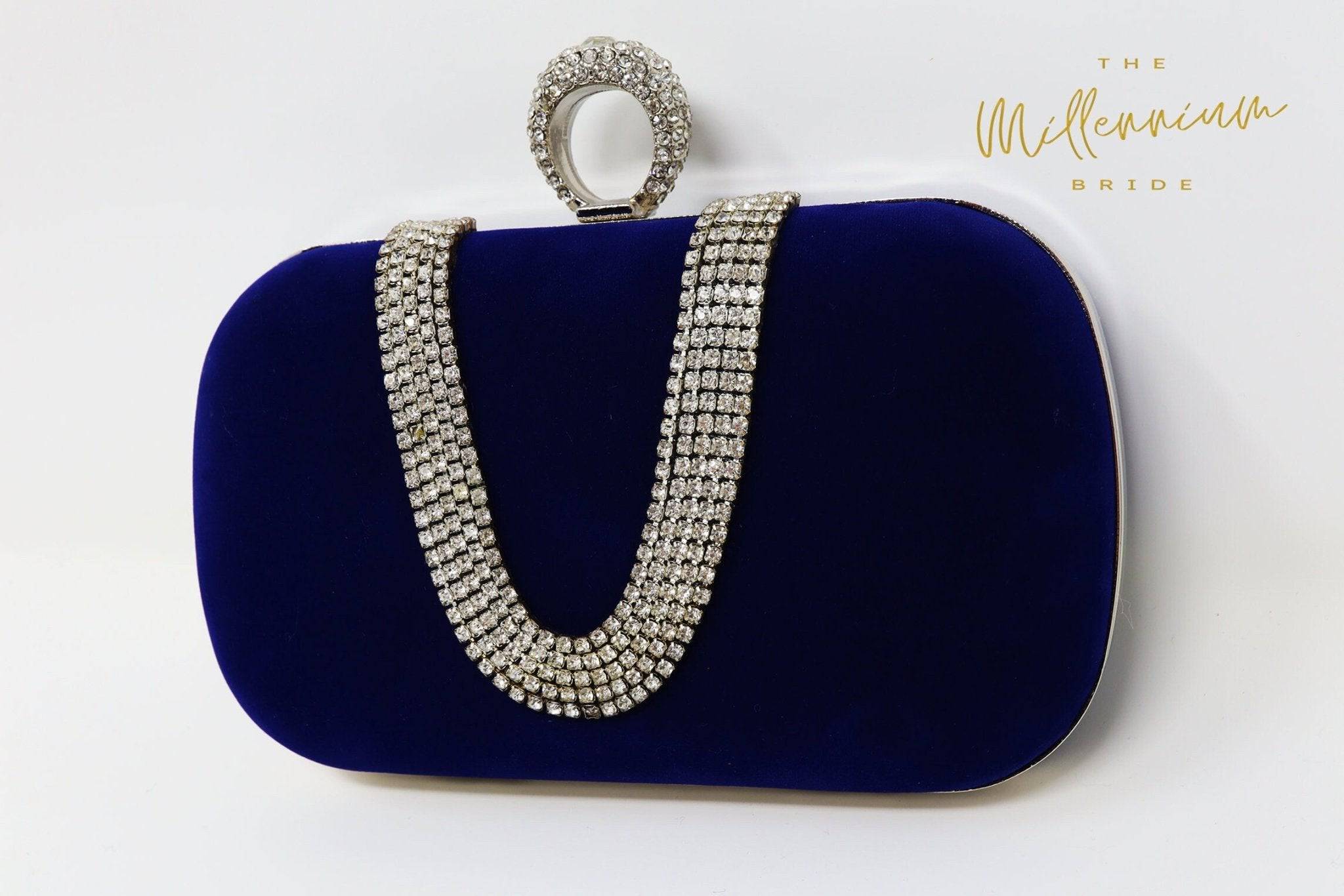 Royal Blue Crystal Mini Bag