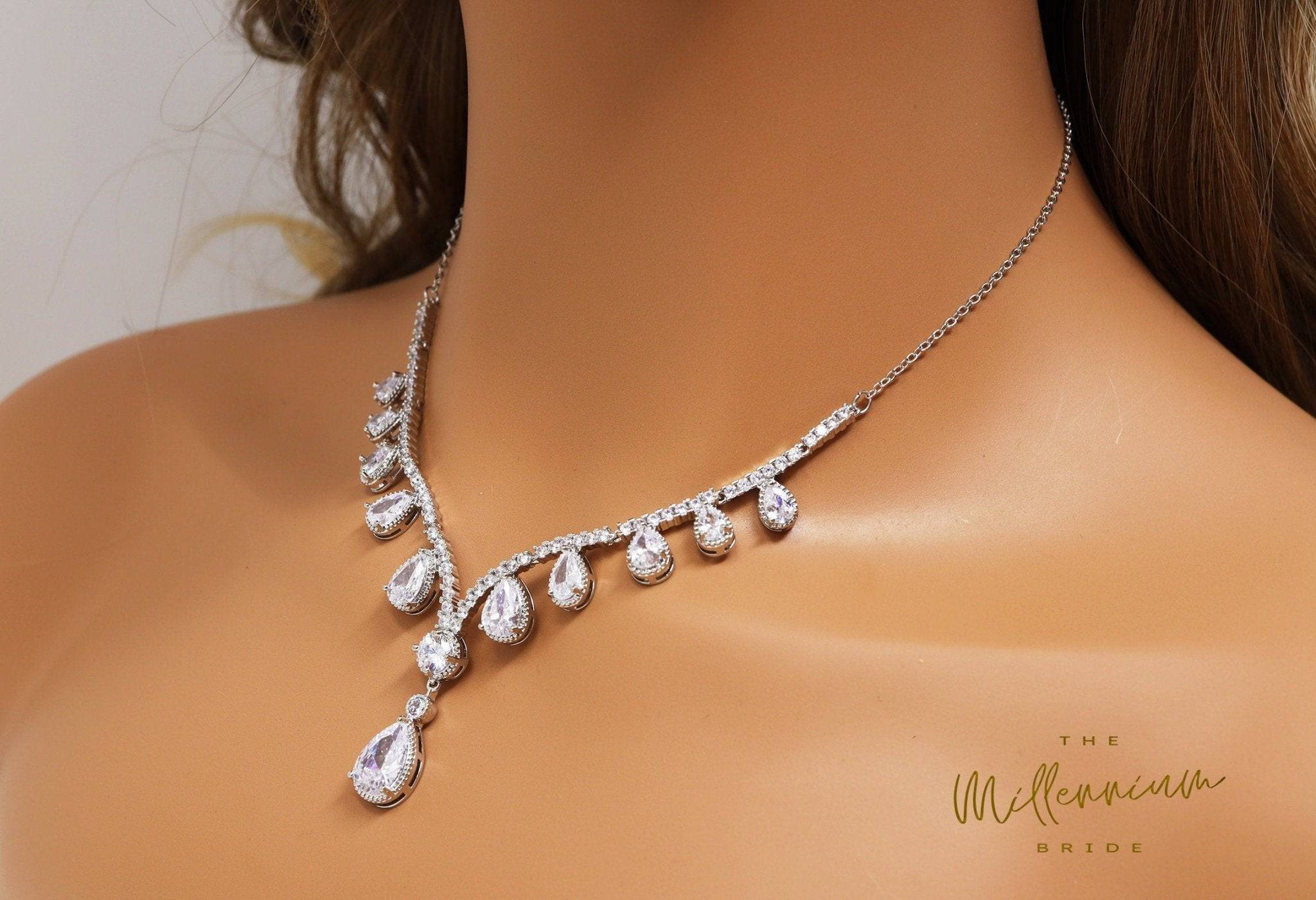 Diamond necklace diamond haram silver jewelry gold jewelry designs 925 –  Nihira