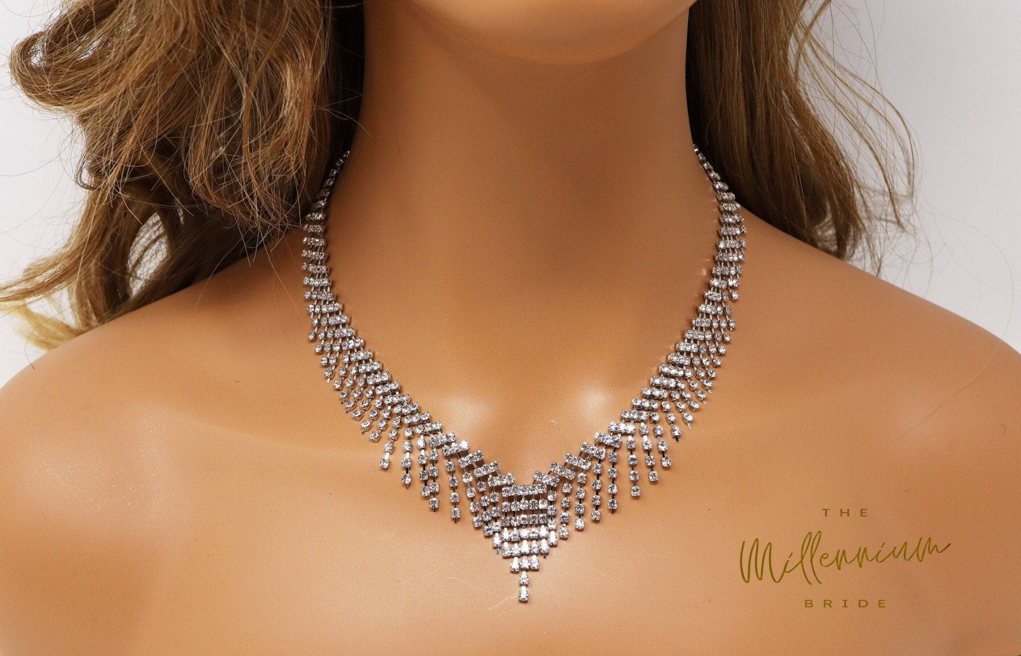 Round Cut Diamond Necklace Set | Ouros Jewels