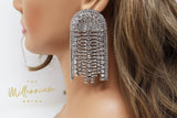 Swarovski Crystal Chandelier Diamond earrings, Long Tessel Bridal Jewelry Bridal Earrings Crystal Bridal Earrings Statement earrings Cz