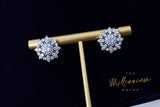 Swarovski Crystal Floral Circle stud Earrings, Bridal Jewelry, Bridal Stud Earrings, Crystal Bridal Earrings, Statement Earrings Cz