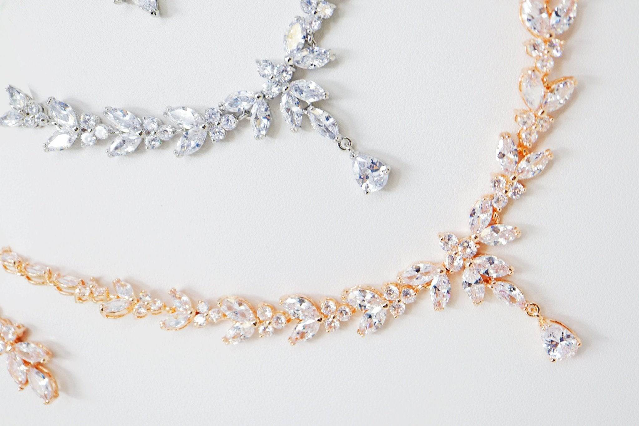 Swarovski Crystal Luxury Flower Diamond/Crystal Necklace, Bridal Necklace Set, Bridal Jewelry, Statement Necklace