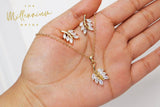 Swarovski Crystal vine leaves Bridesmaid Jewelry, Bridesmaid Earrings And Necklace, Crystal Earrings, Maid Of Honor Gift Cz