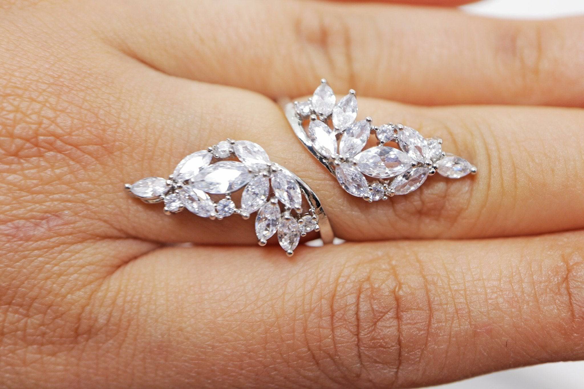 Sterling Silver 5 Stone Cushion Cut Swarovski Crystal Ring Size 6 –  Kimberly's Diamond Corner