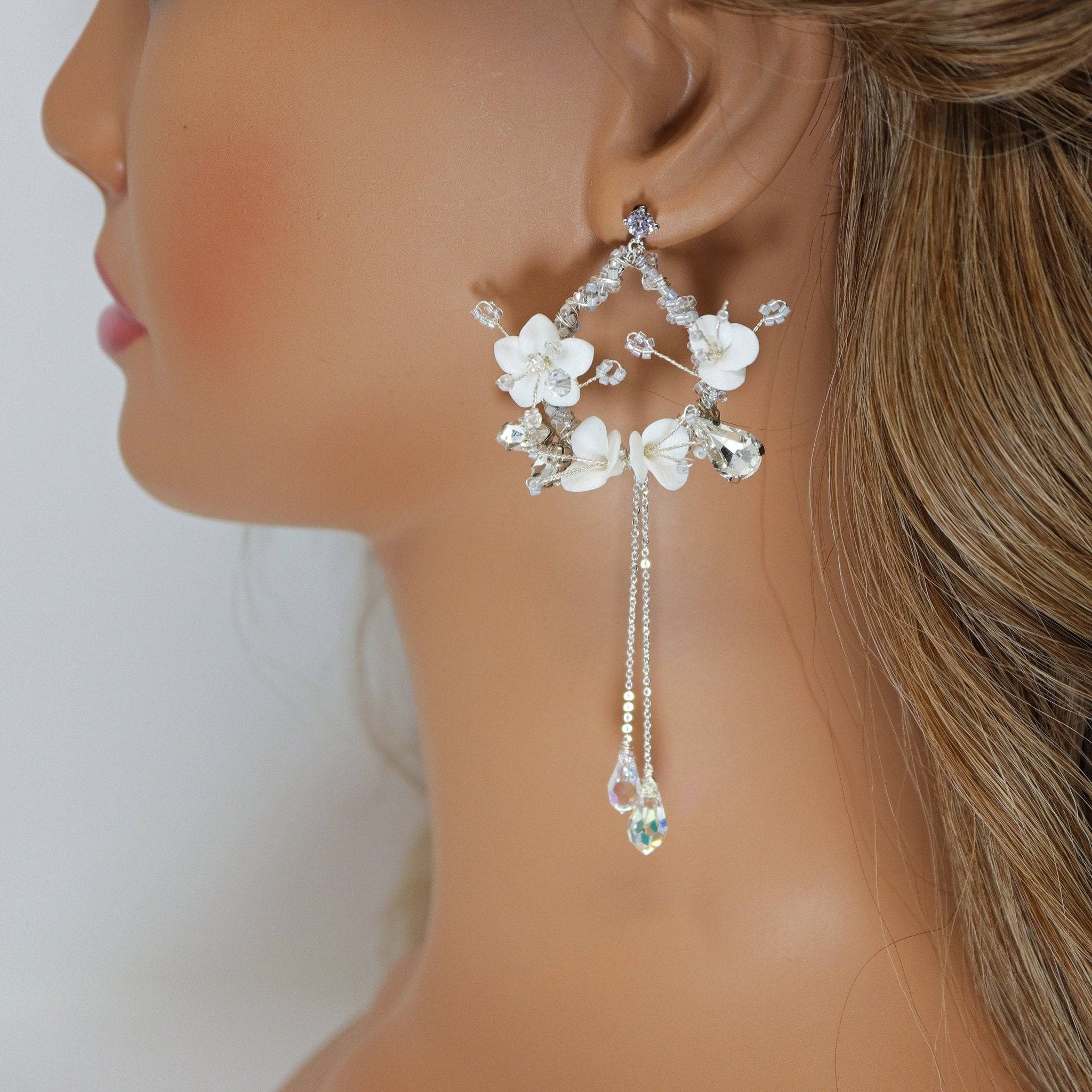 Buy Crystal Earrings Bridal Hoop Earrings Minimalist Wedding Jewelry CZ Hoop  Earrings Bridesmaid Earrings Rae Online in India - Etsy