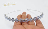 Swarovski Crystals Dainty Vine Three Leaves , Hair Vine Headband, Bridal Hair Vine, Delicate Headband, Hair accessories.
