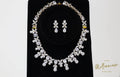 Swarovski crystals Luxury Water Drop And Flower Crystal Necklace, Bridal Necklace Set, Bridal Jewelry