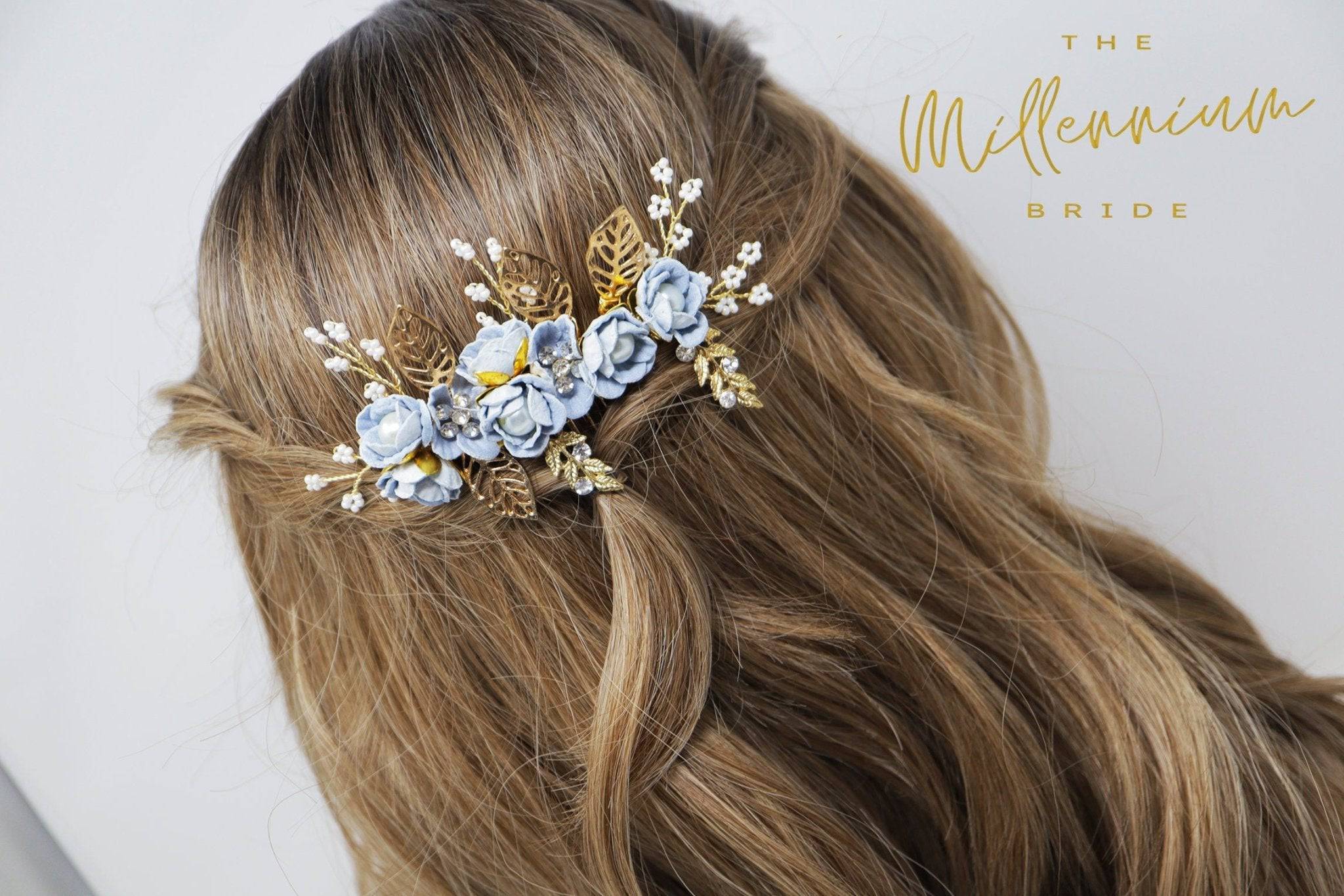 Vintage Inspired Swarovski Crystal Bridal Flower Hair Comb – La