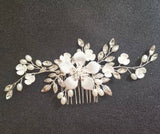 Swarovski Crystals, Pearls, Rhinestones Floral Bridal Hair piece, Bridal Hair Accessories, Wedding Hair Accessory, Bridal Hair Comb.