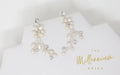 Swarovski Freshwater Pearls White Vine Crystal, Long Bridal Jewelry Bridal Earrings Crystal Bridal Earrings Statement Earrings Cz