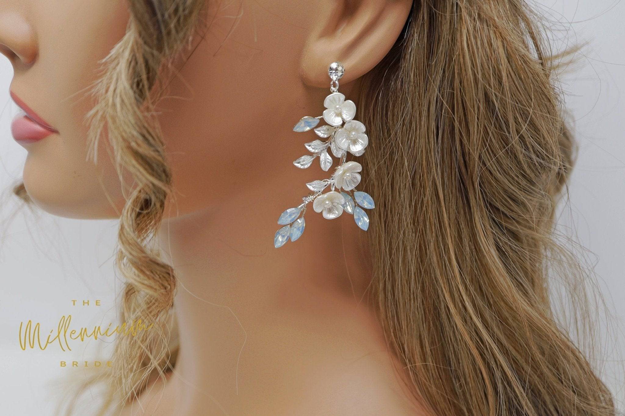 Shop Rose Gold Pearl Drop Wedding Earrings for Brides-Poetry Designs –  PoetryDesigns
