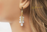 Swarovski opal Drop Rhinestone Earrings, Long Bridal Jewelry Bridal Earrings Crystal Bridal Earrings Statement Earrings Cz