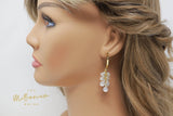 Swarovski opal Drop Rhinestone Earrings, Long Bridal Jewelry Bridal Earrings Crystal Bridal Earrings Statement Earrings Cz