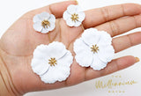 White Flower Dangle two in one Earrings, Bridal Jewelry, Bridal Stud Earrings, dangle Earrings, Statement Earrings, Bridesmaid Earring.
