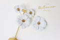 White Flower Dangle two in one Earrings, Bridal Jewelry, Bridal Stud Earrings, dangle Earrings, Statement Earrings, Bridesmaid Earring.