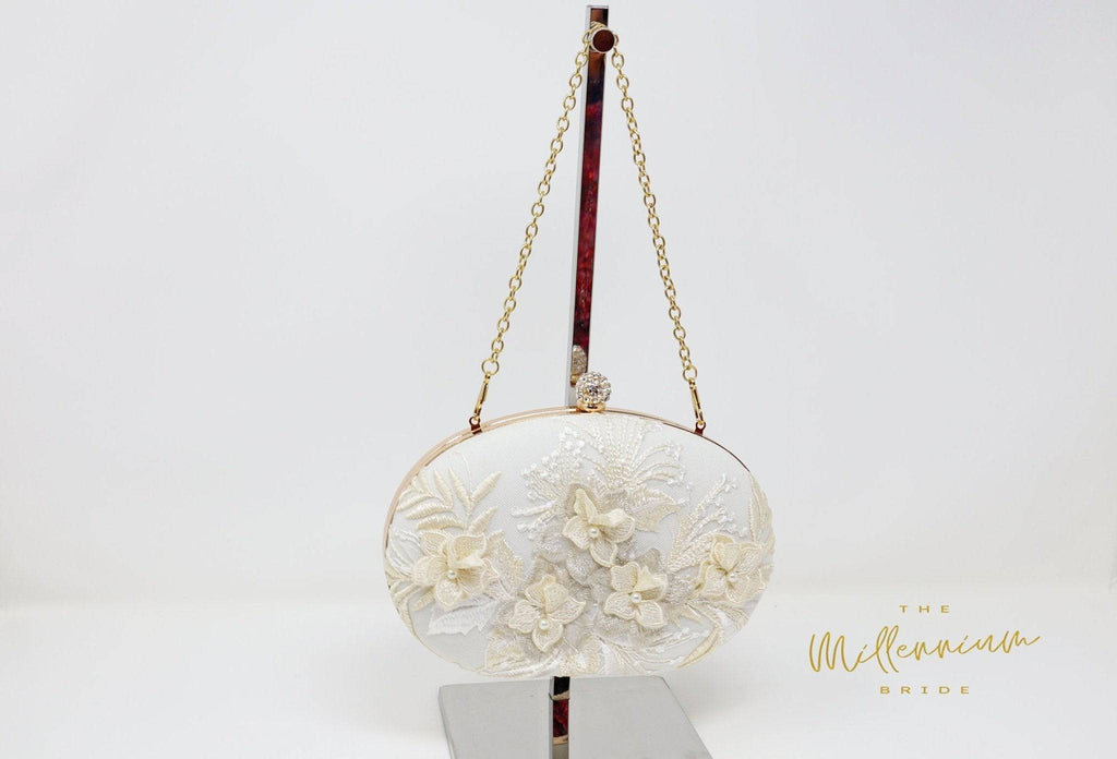 White Lace Embroidered Floral Wedding Clutch, Statement Bag, Evening Clutch, Wedding Clutch, Bridal Clutch, Bridal Bag, White Cross Body Bag